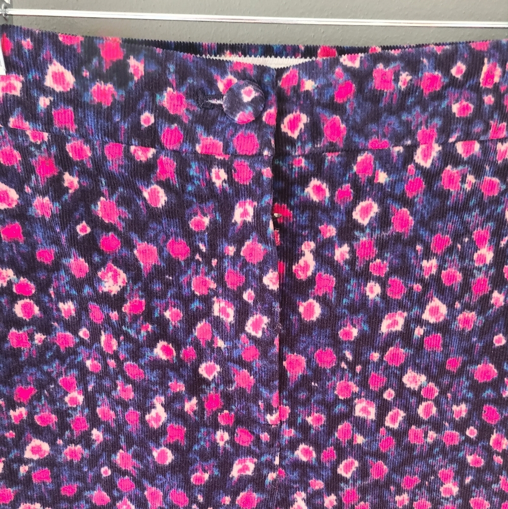 J. Crew Kickout Floral Corduroy Pants, Size 14 - Picture 2 of 4